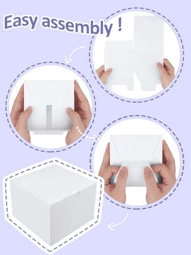 Eupako Gift Boxes 4x4x4 25 Pack White Kraft Paper Box with Lids - color: 4x4x4"_25 Pack_White