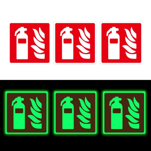 Fire Extinguisher Inside Sign Stickers,6 Pack Small Glow In The Dark - color: Fire Extinguisher 570
