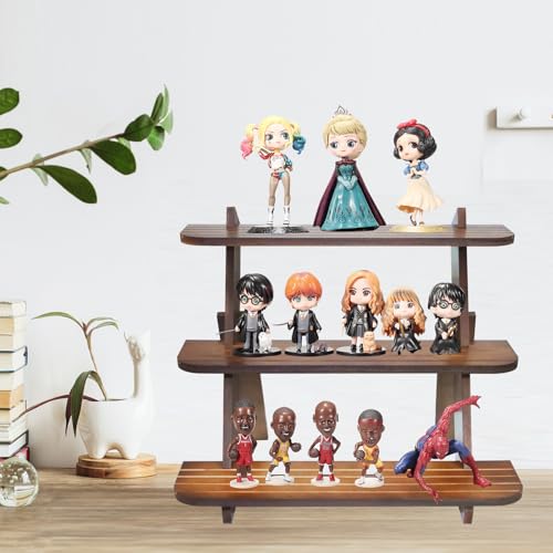 Wooden Display Stand, Tiered Cupcake Stand, 3 Tier Display Stand Riser - color: B-Walnut-L
