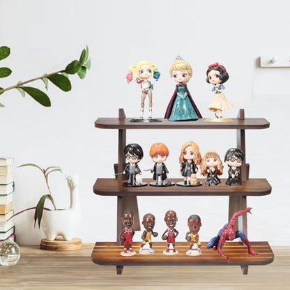 Wooden Display Stand, Tiered Cupcake Stand, 3 Tier Display Stand Riser - color: B-Walnut-L