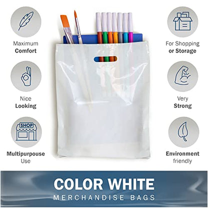 9x12 White Plastic Bags, Small, Glossy Finish, 1.5 Mil Thick, 200 Pack - color: White, size: 1 Count (Pack of 200)
