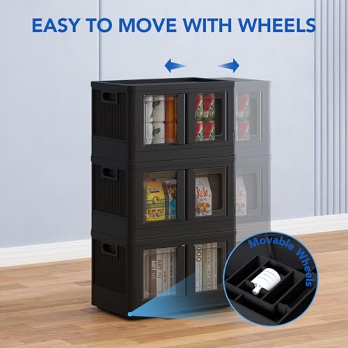 FLEXIMOUNTS 150 QT Stackable Plastic Storage Bins With Lids, Black - color: Black, size: 37 Qt-4 Pack