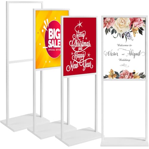 Blulu 4 Pcs Sign Stand Holder for Wedding, 19.6"x 27.5", White - color: White