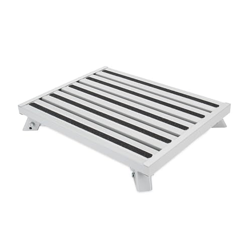 Camco 43677 Fixed Height 19" x 14.5" Aluminum Platform Foldable Step Stool with Non-Slip Secure Rubber Feet and 1000 Pound Capacity - style: Fixed Step