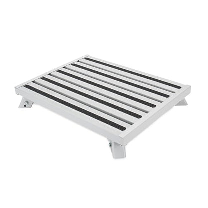 Camco 43677 Fixed Height 19" x 14.5" Aluminum Platform Foldable Step Stool with Non-Slip Secure Rubber Feet and 1000 Pound Capacity - style: Fixed Step