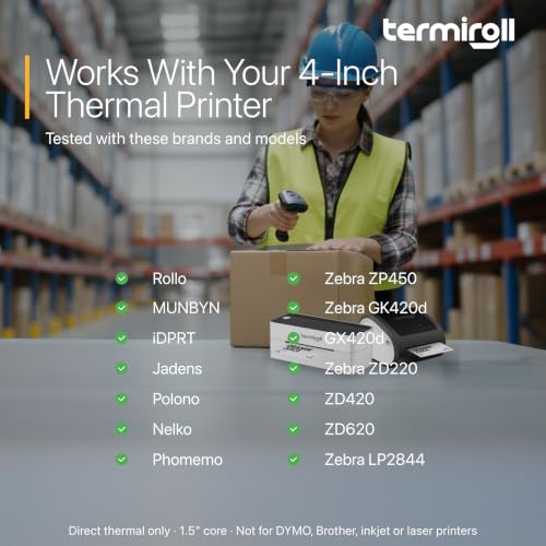 4x3 Direct Thermal Shipping Labels, 500 per Roll, Perforated - size: 4x3 - 1 Roll | 500 Labels