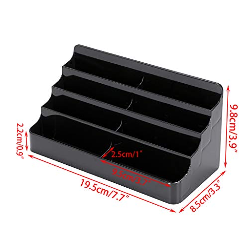 Hipiwe 2-Pack Acrylic Business Card Holder Card for Desk, 8 Pockets - color: Black