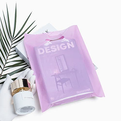 100 Pastel Pink Plastic Bags With Handles 9x12 Merchandise Bags - color: Pastel Pink