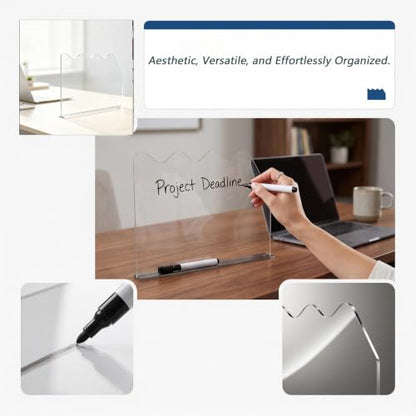 4 Pack Monitor Sticky Note Holder and Computer Memo Board, Clear Desk Stand