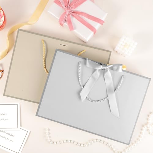 woric 2 Pcs Gold & Silver Gift Bags with Handles, 14" Medium Gift Bags - color: Gold&Silver