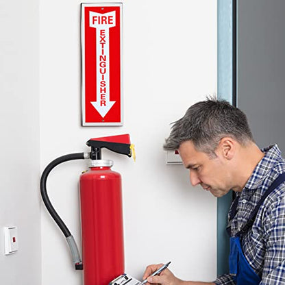 Tondiamo 4 Pack Fire Extinguisher Signs 4 x 12 Inch, Aluminum - size: 4 x 12 Inch (Pack of 2)