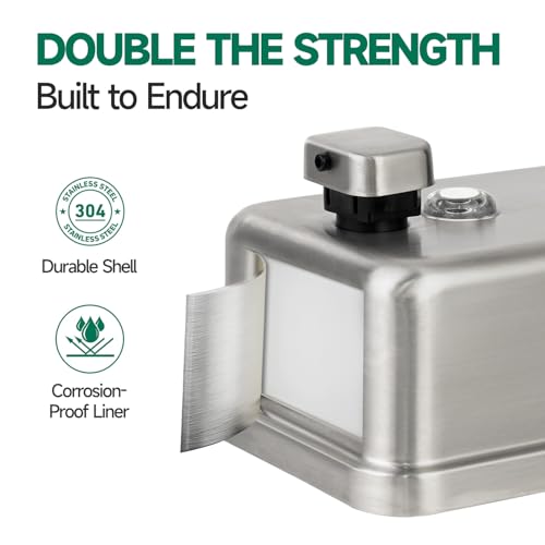 anydry Commercial Soap Dispenser Wall Mounted 37oz Brushed Stainless Steel - color: Brushed