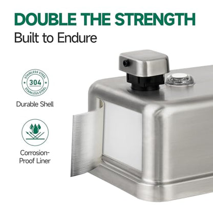 anydry Commercial Soap Dispenser Wall Mounted 37oz Brushed Stainless Steel - color: Brushed