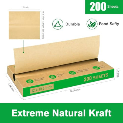 EcoDispose Precut POP UP Deli Paper Sheet, 200 Pack, 12" x 10.5", Kraft - color: Kraft, size: 12“x10.5”
