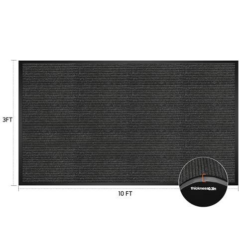 Indoor Outdoor Door Mat Muddy Dirt Resist Front Door Mat 3x10FT - size: 3' x 10' (Rectangular)