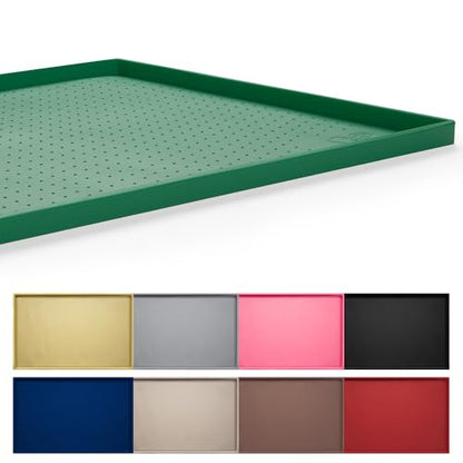 Hubulk Dog Feeding Mat,100% Waterproof Food Grade Silicone Pet Food and Water Bowl Placemat,Dishwasher, High Raised Edge to Prevent Spills,Nonslip Tray to Stop Messes on Floor(19"x12"x0.5",Hunter - color: Hunter green, size: 19"l X 12"w