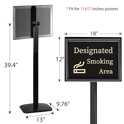 Please Wait To Be Seated Sign, 11 x 17 Inch Heavy Duty Sign Holder Stand - size: 11x17in