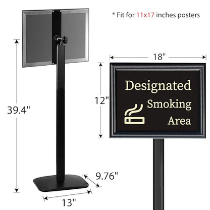 Please Wait To Be Seated Sign, 11 x 17 Inch Heavy Duty Sign Holder Stand - size: 11x17in