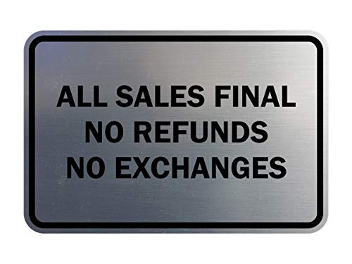 Signs ByLITA Classic Framed All Sales Final Sign (Brushed Silver) - Small 2 Pack - color: Brushed Silver, size: Small (4" x 6") 2 Pack
