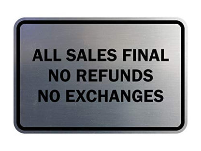 Signs ByLITA Classic Framed All Sales Final Sign (Brushed Silver) - Small 2 Pack - color: Brushed Silver, size: Small (4" x 6") 2 Pack
