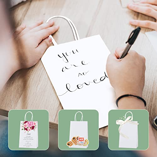 METRONIC Gift Bags 5.25x3.75x8 100Pcs, White Paper Bags with Handles Bulk - color: White, size: 1 Count (Pack of 100)