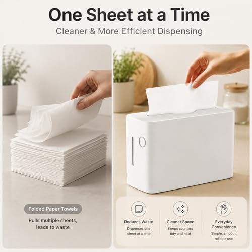 Countertop Paper Towel Dispenser, Commercial Multifold Hand Towel Holder - color: White-1
