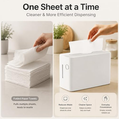 Countertop Paper Towel Dispenser, Commercial Multifold Hand Towel Holder - color: White-1