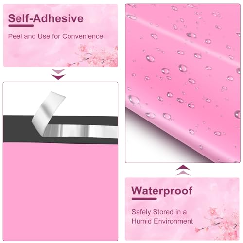 Poly Mailers 10x13 Inch 200 Pcs, Pink Shipping Bags, Mailing Envelopes with Self Seal Adhesive Strip, Waterproof and Tear-Proof Poly Bags for Non-Fragile Items - color: Sakura Pink, size: 10x13 200PC