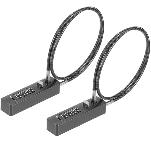 2 Pack Cable Locks, 23.6", 4-Digit Combination, Gun-Grey - color: Gun-Grey, size: 904T-23.6"-2 PACK