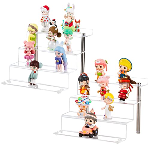 9 x 6 inch Clear Acrylic Display Riser, 4-Step, 2 Pack