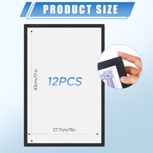 12 Pack Magnetic Sign Holder 11 x 17 inches with Magnetic Border - color: 12 Pack Black, size: 11 x 17