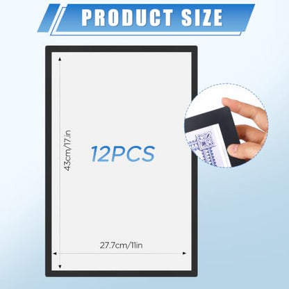 12 Pack Magnetic Sign Holder 11 x 17 inches with Magnetic Border - color: 12 Pack Black, size: 11 x 17