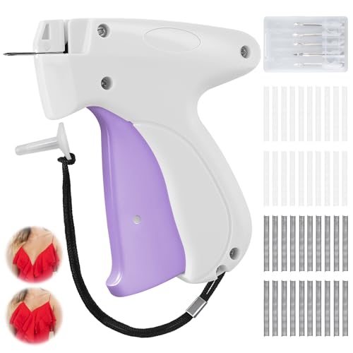 Micro Sewing Gun Stitch Gun for Clothes, White/Light Purple Color Versatile Stitching Gun for Hemming Pants Repairing Seams and More - color: White_light Purple