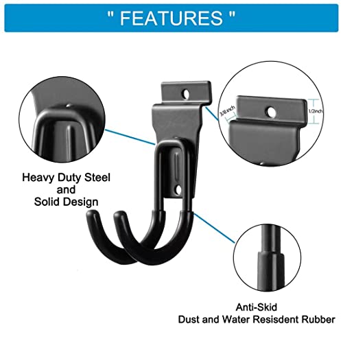 12Pack Slatwall Hooks Heavy Duty Slatwall Accessories Garage Small J Slatwall Hooks and Hangers, Black(Small J Hook) - size: 12PC J Hooks