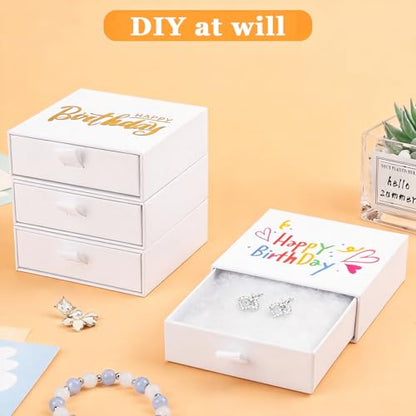 Jewelry Box, 20 Pcs Jewelry Boxes for Women 3.5×3.5x1.18 Inch Jewelry Gift Box, Cardboard Jewelry Gift Necklace Ring Earring Jewelry Box (white) - color: White3