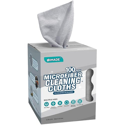 UNIMADE Microfiber Cleaning Cloth, 100 Sheets Microfiber Towels for Cars - color: Grey