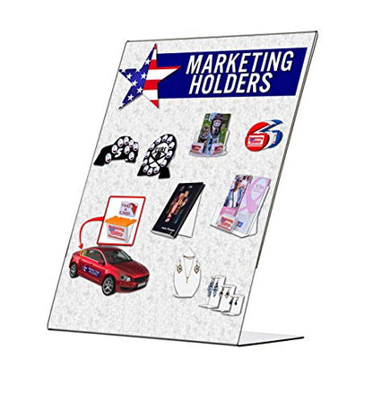 Marketing Holders Sign Holder 8.5" x 11" Literature Flyer Frame Side Load Letter Notice Menu Pricing Deli Table Tent Countertop Expo Event Display Stand Clear Durable Acrylic - size: Side Load 8.5"w x 11"h