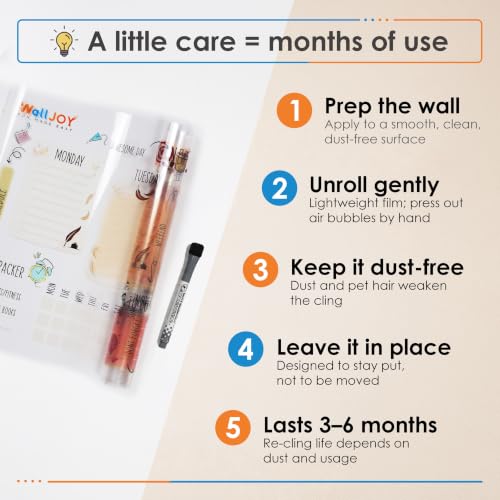 Dry Erase Weekly Calendar, 39.4x16" Weekly Dry Erase Board for Wall - style: Weekly Classic - Multi-color