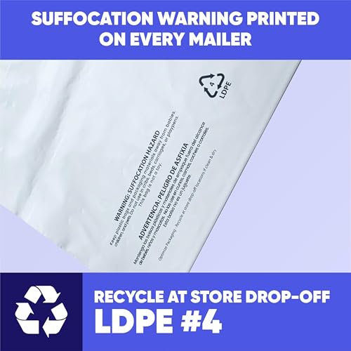 6 x 9 Heavy-Duty Poly Mailers – 30-Pack, 3 Mil Thick Shipping Bags – Waterproof, Tear-Resistant, Recyclable Envelopes for Small Business & Clothing (White, 6" x 9") - size: 6" x 9"
