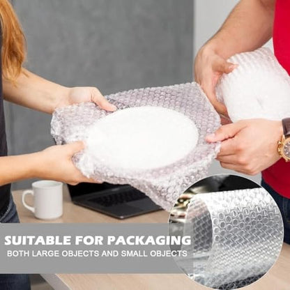 2 Pack Bubble Wrap Rolls For Moving Boxes, 3/16" Air Bubble, 12 Inch x 72 Feet Total, Perforated Every 12", Included 10 Poly Mailers 12" x 16", 20 Fragile Stickers