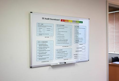 5S Audit Scoreboard Whiteboard 36" x 24" - size: 36"W x 24"H