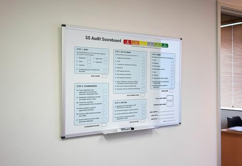 5S Audit Scoreboard Whiteboard 48" x 36" - size: 48" x 36"