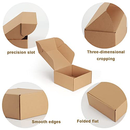 PHAREGE 25 Pack 8x8x4 inch Cardboard Shipping Boxes, Brown Gift Boxes - color: Brown, size: 8x8x4 inch 25 Pack