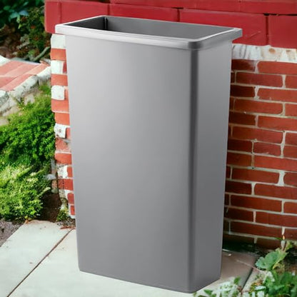 23 Gallon Gray Slim Tall Industrial Plastic Trash Can for Kitchen and Commercial Use - color: Gray, size: 23 Gallon