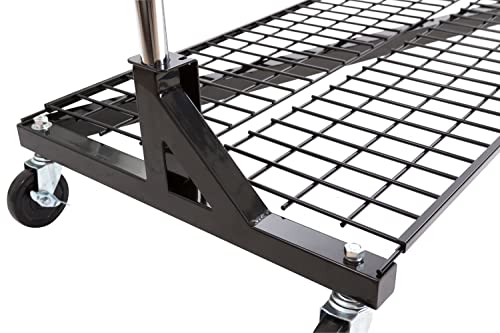 Econoco Brand Commercial Rolling Z-Rack with Wire Shelf - Black Base - color: Black, style: Z Rack with Base Shelf