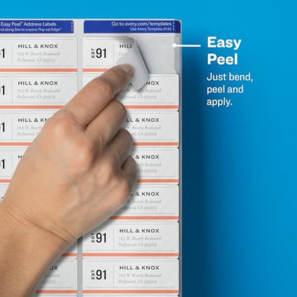Matte Clear Easy Peel Address Labels, 1 x 2 5/8, 750/Pack