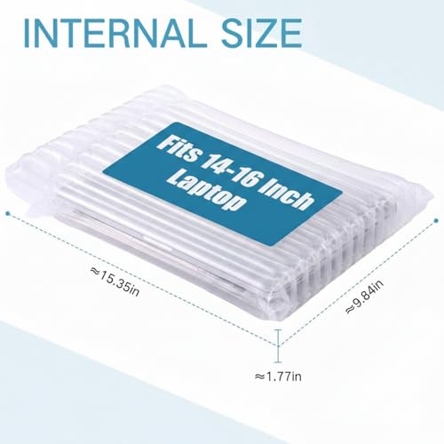 PerKoop 100 Pack 14-16 Inch Laptop Inflatable Protective Bags Air Pillows for Shipping Bubble Cushioning Wrap with Pump Inflatable Bubble Sleeves for Laptop Photo Frame Record Packing Shipping - size: 14-16 Inch Laptop