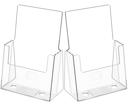 MaxGear Acrylic Brochure Holder, 6 x 9 Inch Countertop Display, 2 Pack - size: 6"x9"-Square Corner Version