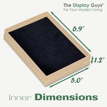 TheDisplayGuys 12-pack Cardboard Gift Boxes w. Velvet Jewelry Insert & Lids - color: Kraft Brown