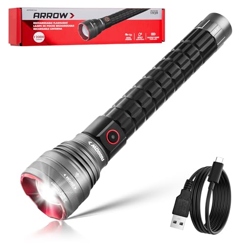 Arrow Rechargeable IPX7 Flashlights 12000 Lumens with 6 Lighting Modes